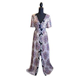 Altar'd State Maxi Dress Womens Sz M Tied Waist Front Split Cottagecore Prairie